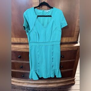 ANTONIO MELANI Teal Midi Dress with Short Sleeves